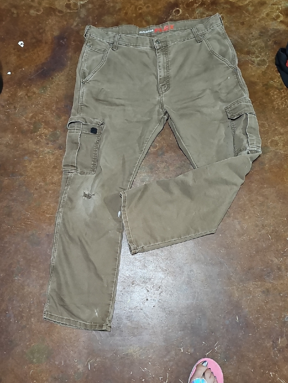 Men's DICKIE'S FLEX Brown Cargo Pants - Workwear Utility 36X30 REGULAR
